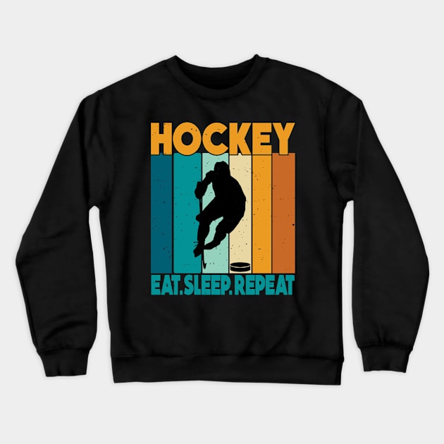 Eat Sleep Ice Hockey Repeat Crewneck Sweatshirt by rhazi mode plagget